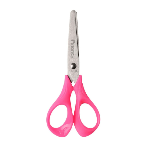 TIJERA ESCOLAR COLOR 5'' - MANGO ERGONOMICO - COLORES SURTIDOS1