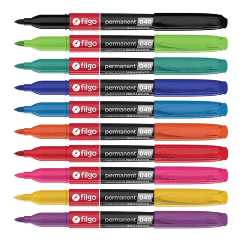 MARCADOR PERMANENTE 10 UNID PTA 1.0 MM.2