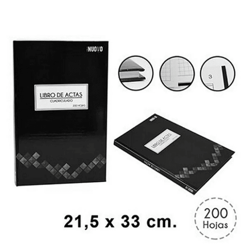 LIBRO DE ACTA CUADRICULADO 200 HJS.1