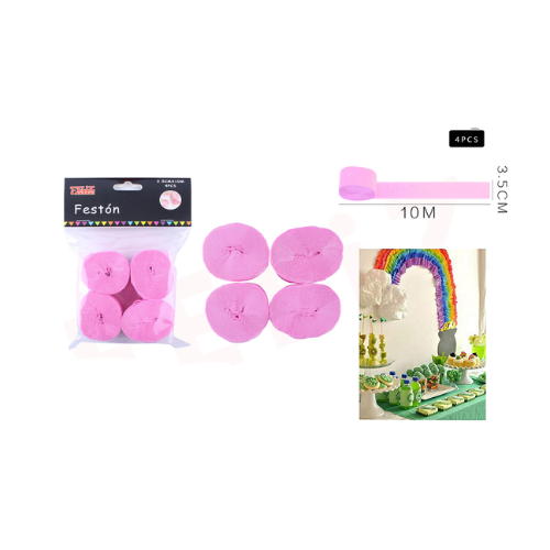 4 PCS FESTON 3.5CM*10M ROSADO.1