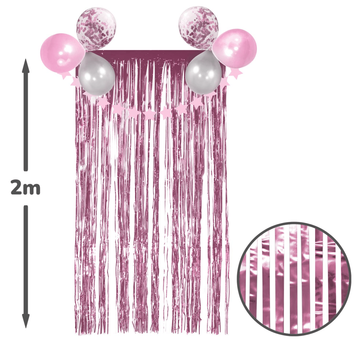 CORTINA METALICA DELGADA ECO ROSADA 2MT X1 UNI.1