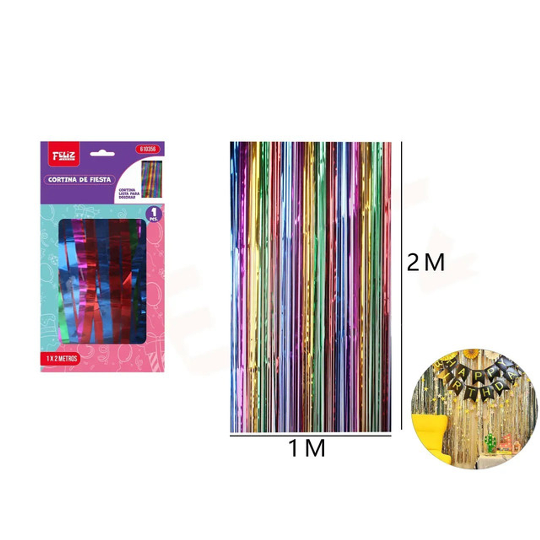 CORTINA METALIZADA COLORES 1 X 2 MTS.1