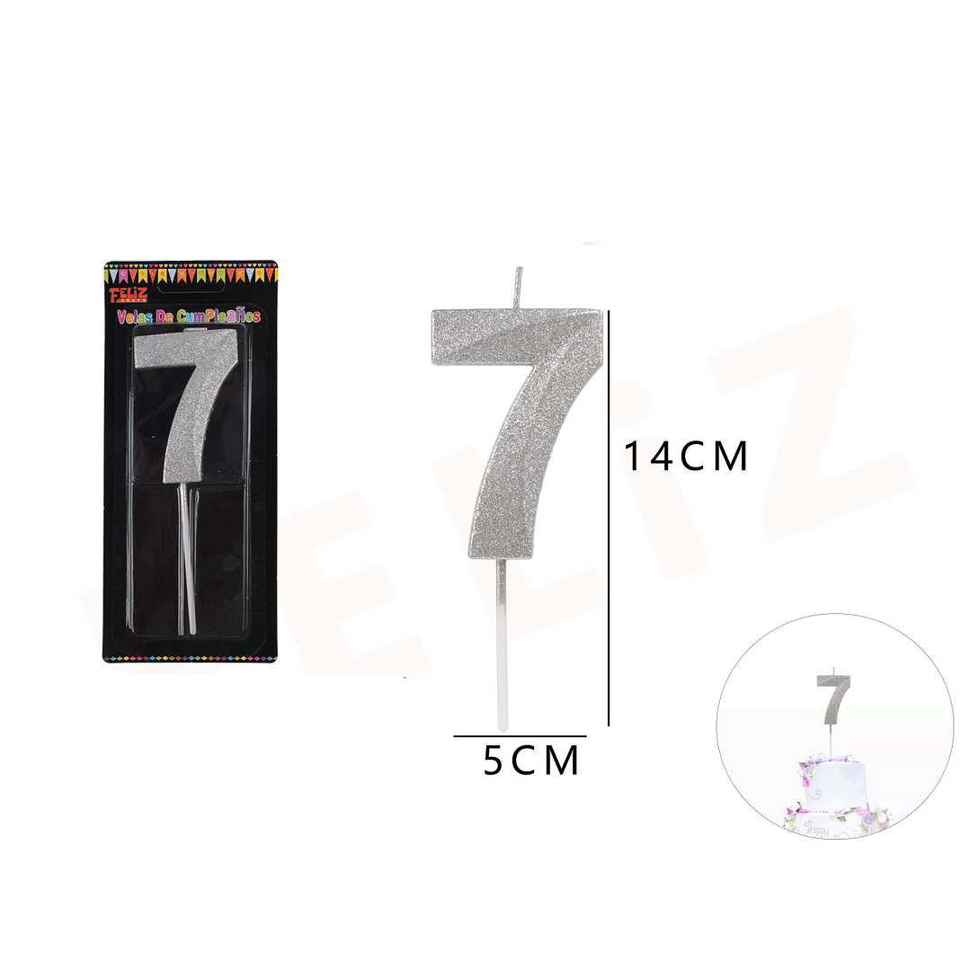 VELAS DE NUMEROS 7 PLATA1