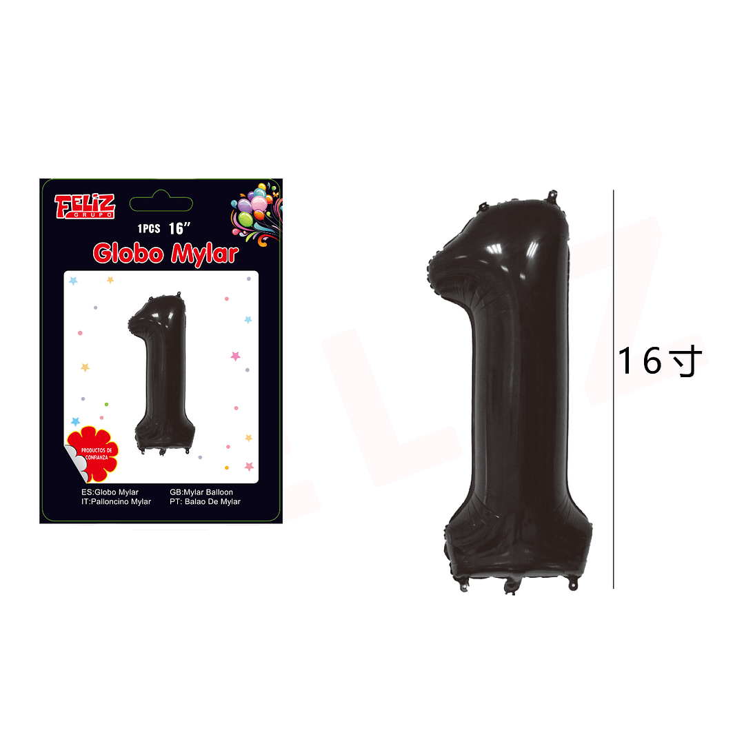 GLOBO NUMERO 1 NEGRO1