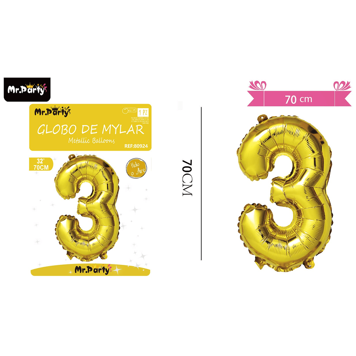 GLOBO DE MYLAR DORADO N31