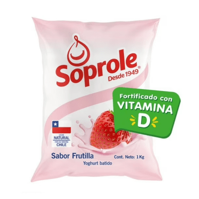 Yoghurt Bolsa Frutilla Soprole 1Kg.1