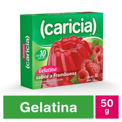 Gelatina Individual Frambuesa Caricia 50gr.1