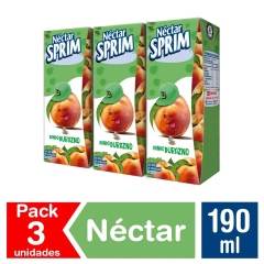 Nectar Sprim Tripack Durazno 3x190ml.