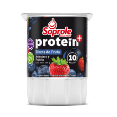 Yoghurt Protein Trozos Arandanos y Frutilla Soprole 155gr.