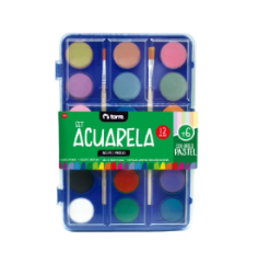 ACUARELA 12 COLORES+ 6 PASTEL