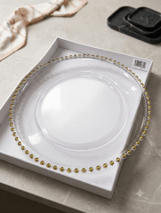 PLATO DECORATIVO PELOTITAS DORADAS