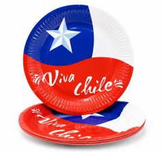 SET 10 PLATOS CARTÓN VIVA CHILE