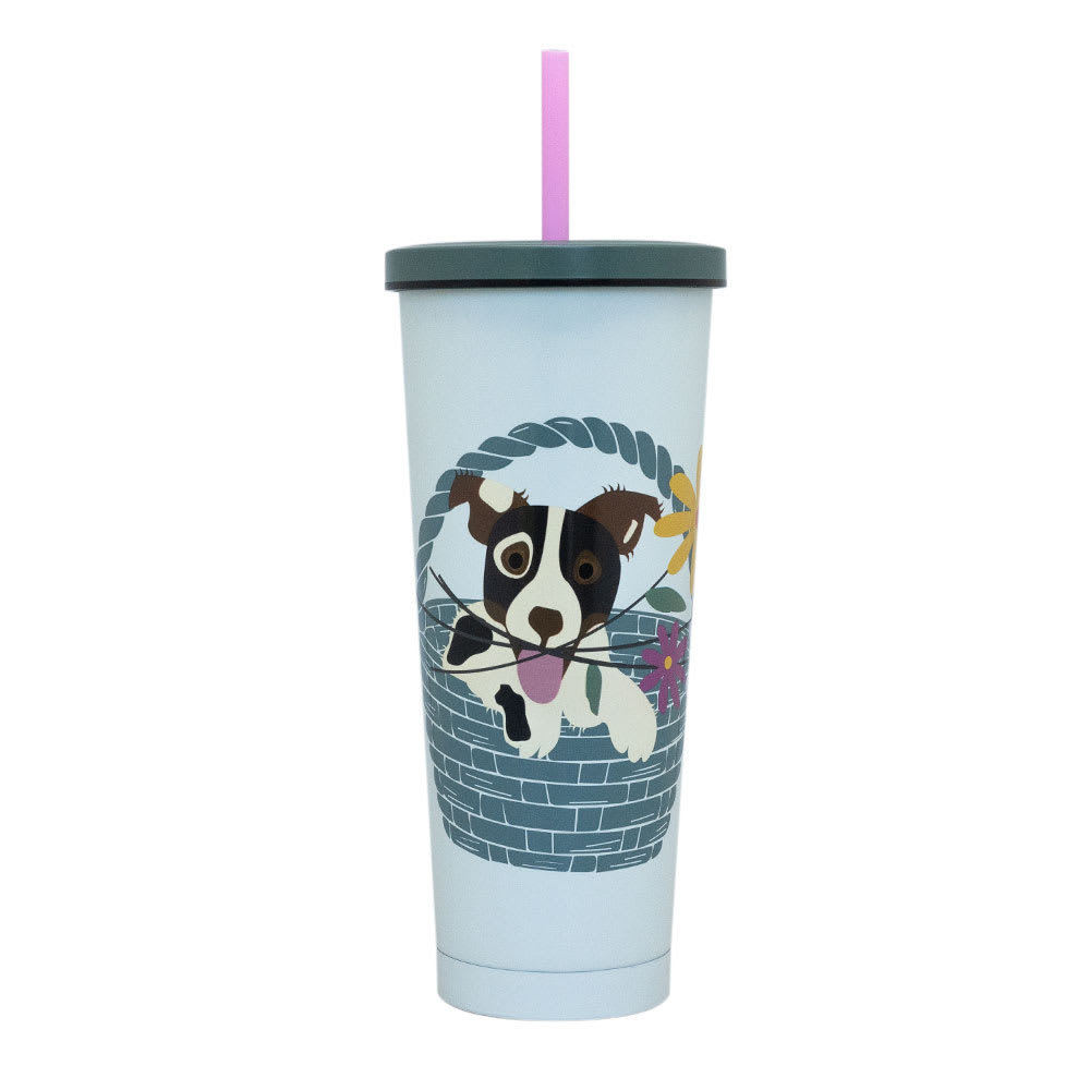 VASO TUMBLER PET FLOWER1