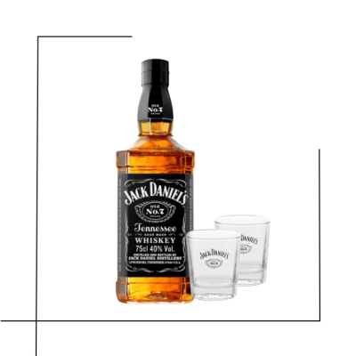 WHISKY JACK DANIELS OLD N°7 + DOS VASOS1