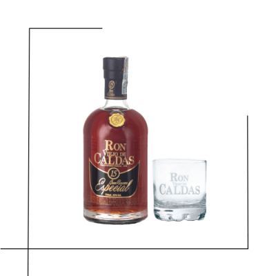RON VIEJO DE CALDAS 8 AÑOS + VASO1