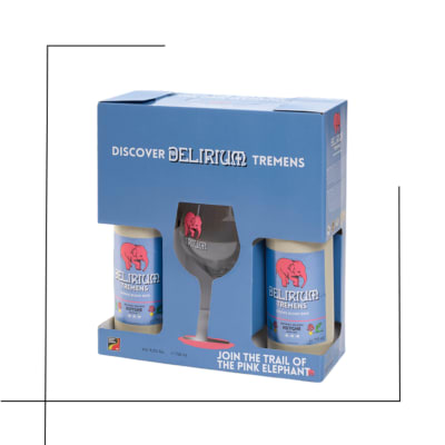 CERVEZA DISCOVER PACK DELIRIUM TREMENS 750 CC + COPA 500 CC