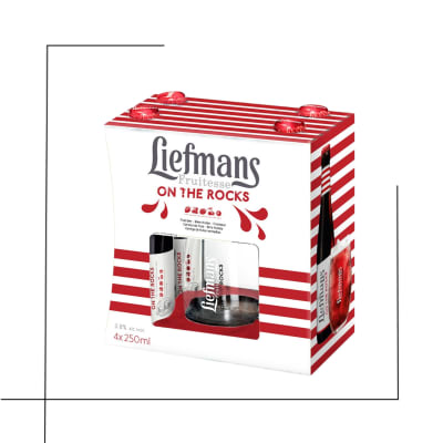 CERVEZA PACK LIEFMANS FRUITESSE ON THE ROCKS + VASO1
