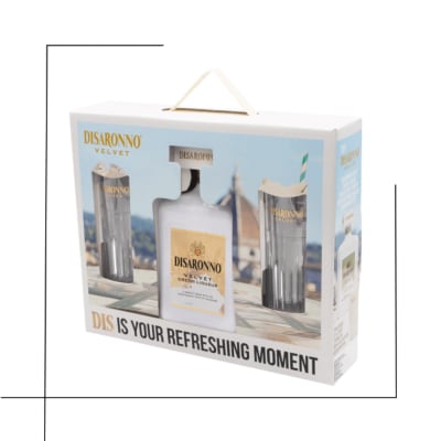 PACK AMARETTO DISARONNO VELVET + 2 VASOS1