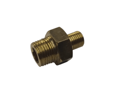NIPLE DE BRONCE 1/4 NPT HE x 1/2 NPT HE PARA GAS CASA RODANTE Y CAMPER