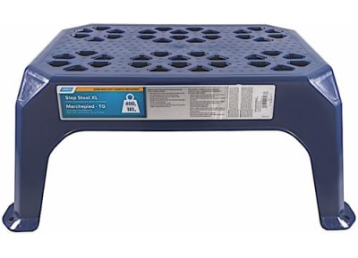 PISO PELDAÑO PLASTICO AZUL BASE AMPLIA 30X47CM / 24CM ALTO / RESISTE 180Kg