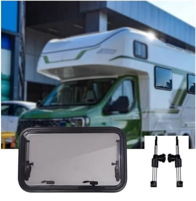 VENTANA ABATIBLE DE VIDRIO ACRÍLICO 80X45CM TERMOPANEL