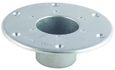 BASE CROMADA EMBUTIDA EN PISO, PATA MESA, ALUMINIO