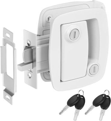 CERRADURA CHAPA PUERTA ACCESO RV, BLANCO 4 LLAVES, DOBLE SEGURO