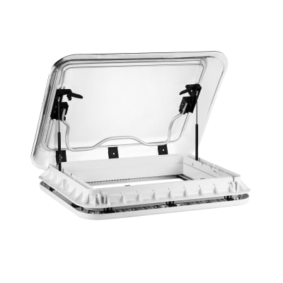 CLARABOYA TRANSPARENTE HUMO CON LUZ LED 70X50CM CON MARCO INTERIOR1