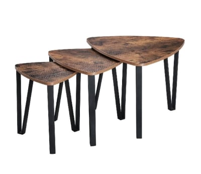 SET 3 MESAS NIDO ESTILO RUSTICO - DURC13