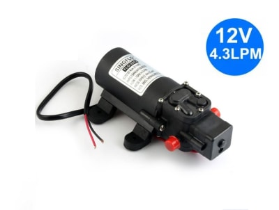 BOMBA DE AGUA 12V 35PSI 4,3LPM C/PRESOSTATO ENTRADA-SALIDA 3/8