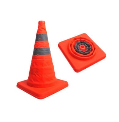 CONO VIAL REFLECTANTE DE SEÑALIZACION PLEGABLE 50CM DE ALTO