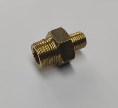 NIPLE DE BRONCE 1/4 NPT x 1/2 NPT HE/HE PARA GAS CASA RODANTE Y CAMPER1