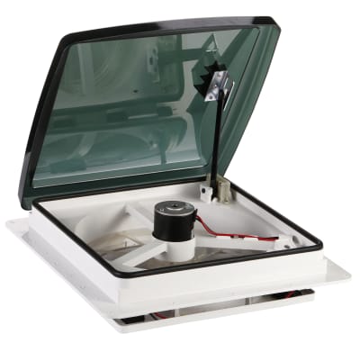CLARABOYA SUPER FAN C/EXTRACTOR GRANDE 12V HUMO 36X36CM C/MARCO INTERIOR