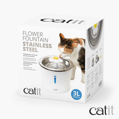 CATIT FLOWER FOUNTAIN STAINLESS STEEL 3L