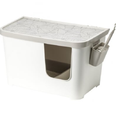 Arenero Cerrado para Gatos Moderna Casetta Camelia BL73 con Pala