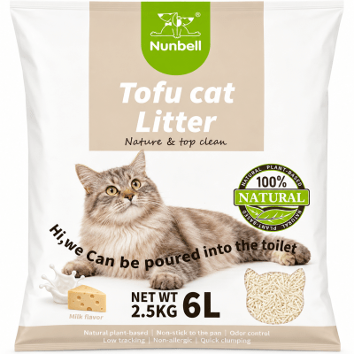 NUNBELL ARENA TOFU PARA GATO AROMA LECHE 2.5 KG / 6 L