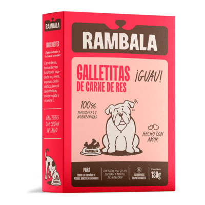 Rambala Galletas de Carne de Res para Perros 180 g