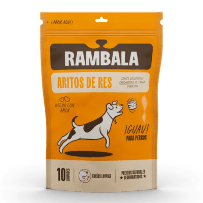 Rambala Treats Aritos de Res para Perros 10 Unidades