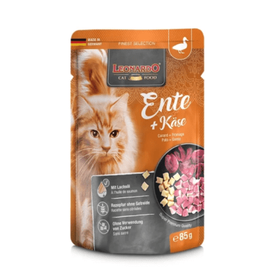 LEONARDO Pouch Cat Pato y Queso 85 g