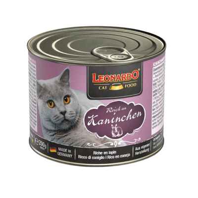 LEONARDO Lata Cat Pure Poultry Conejo 200 g