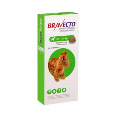 BRAVECTO 500mg PERROS DESDE 10 a 20kg 1 Tab