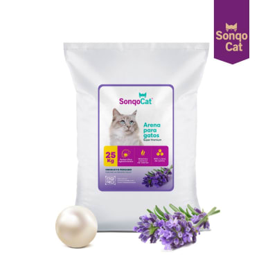 SONQOCAT ARENA PARA GATOS PERLADA LAVANDA 25KG