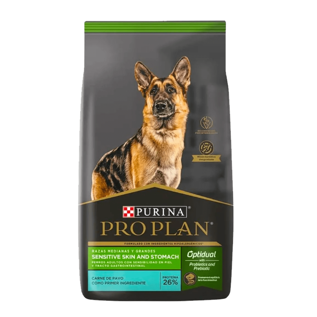 Pro plan Adulto Sensitive Stomach Large/Medium breeds Pavo 15kg1