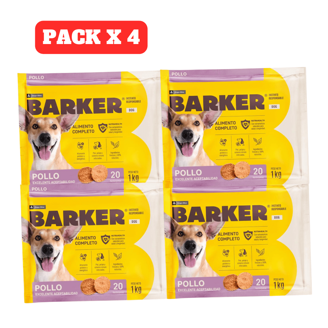 BARKER HAMBURGUESA DE POLLO 800GR (PACK X 4)1