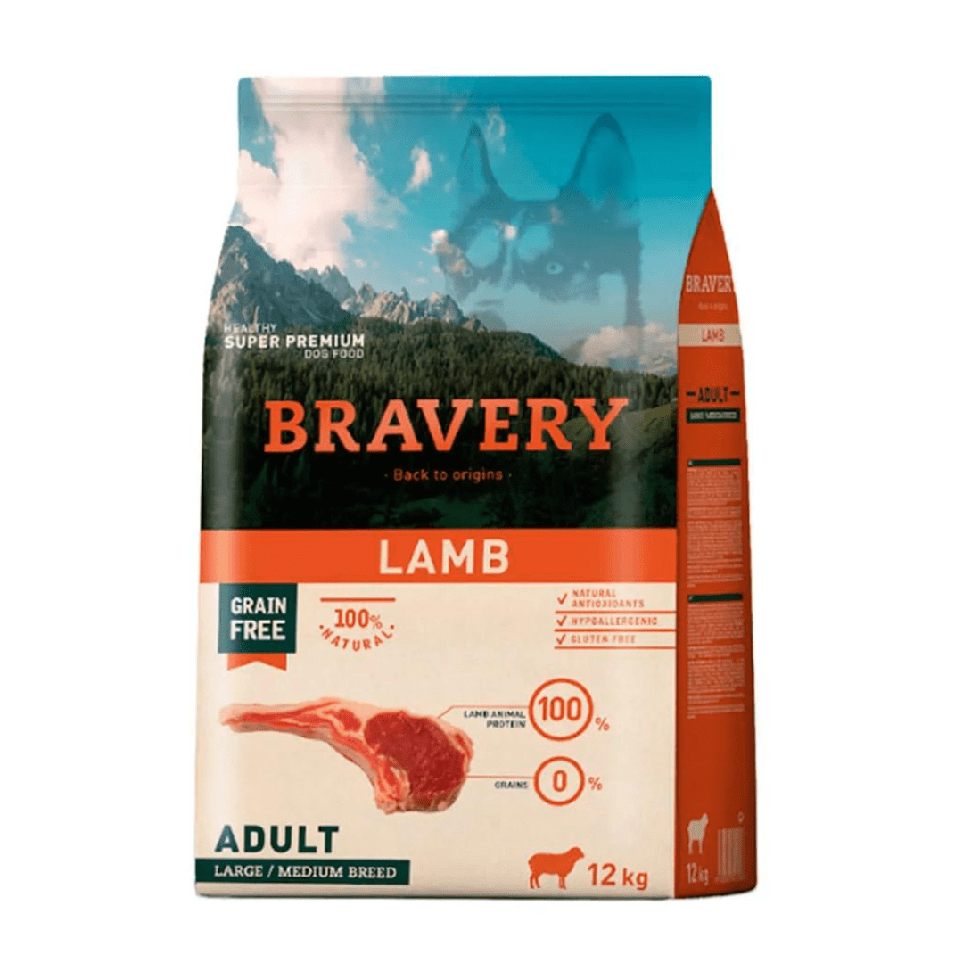 BRAVERY DOG LAMB ADULT LARGE/MEDIUM 12KG1