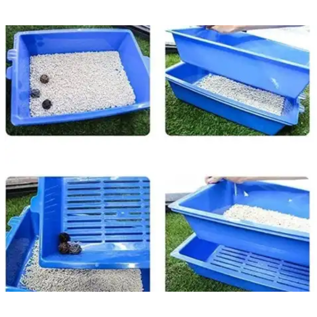 Arenero Sanitario para Gatos con Bandeja Extraíble y Rejilla – Scoop Free2