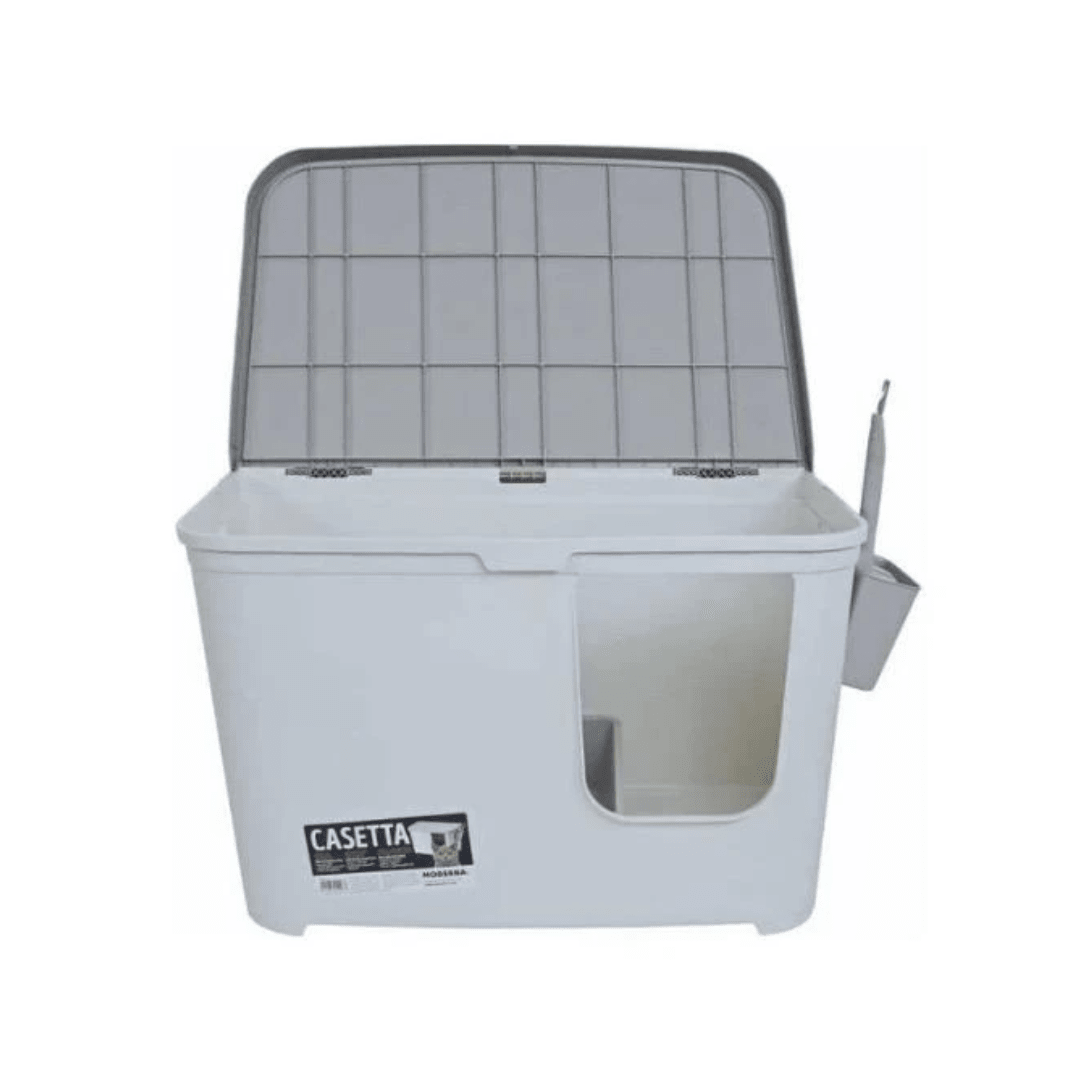 Arenero Cerrado para Gatos Moderna Casetta Camelia BL73 con Pala2