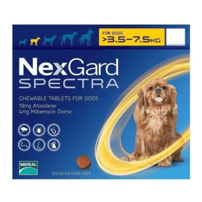 Antiparasitario Interno y Externo Perros Nexgard Spectra 3.6-7.5kg