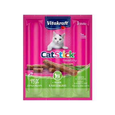 Snack Gato Vitakraft Cat Sticks P.Catgrass1