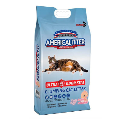 Arena Aglutinante America Litter Ultra Odor Seal Talco de Bebe (7kg / 15kg)1